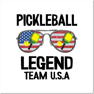 Pickleball Legend Team U.S.A Flag Sunglasses Pickle Ball Posters and Art